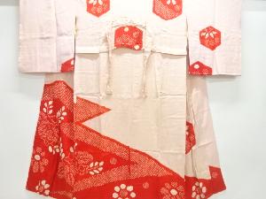 アンティーク　絞り花模様長襦袢